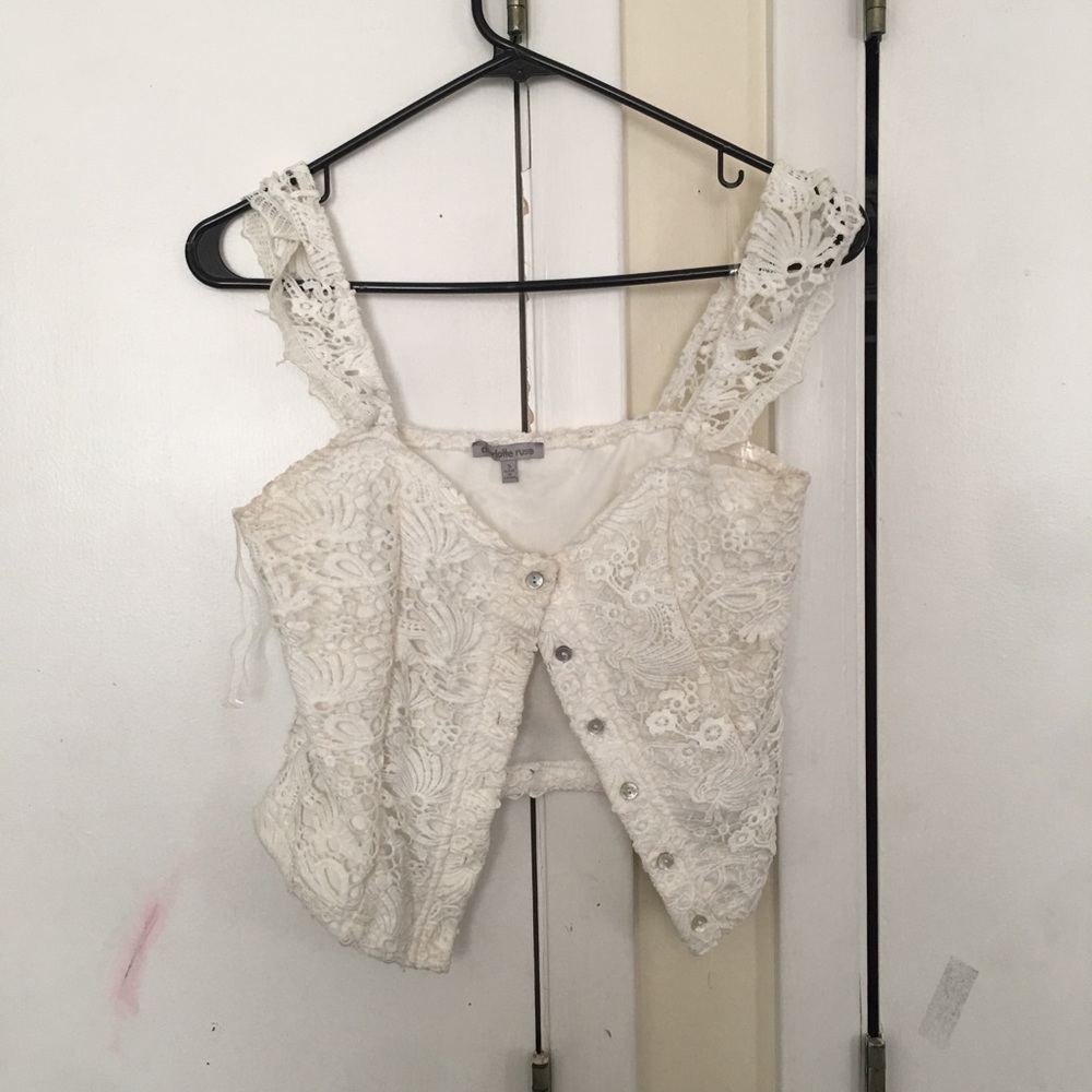 WHITE CROP TOP CHARLOTTE RUSSE